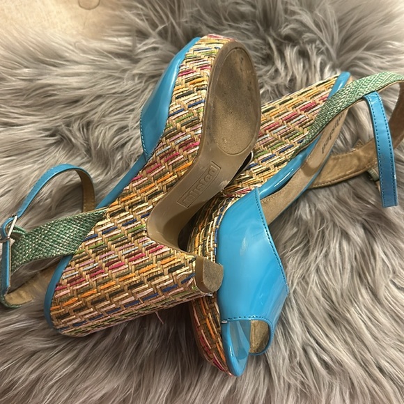 Unlisted turquoise and knit wedge sandal - Picture 2 of 4